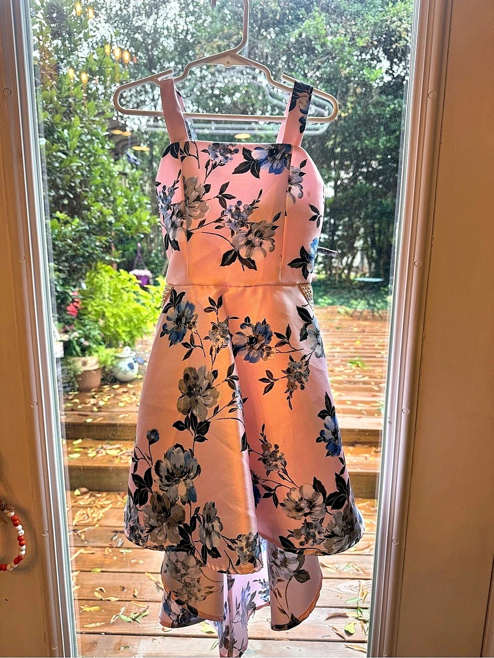 Girls Floral Mini Dress Light Pink Size 5